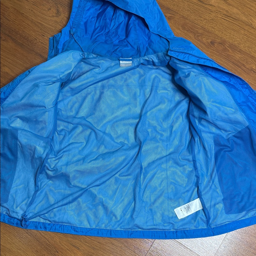 Columbia Bright Blue Packable Hooded Rain Jacket - Picture 5 of 7
